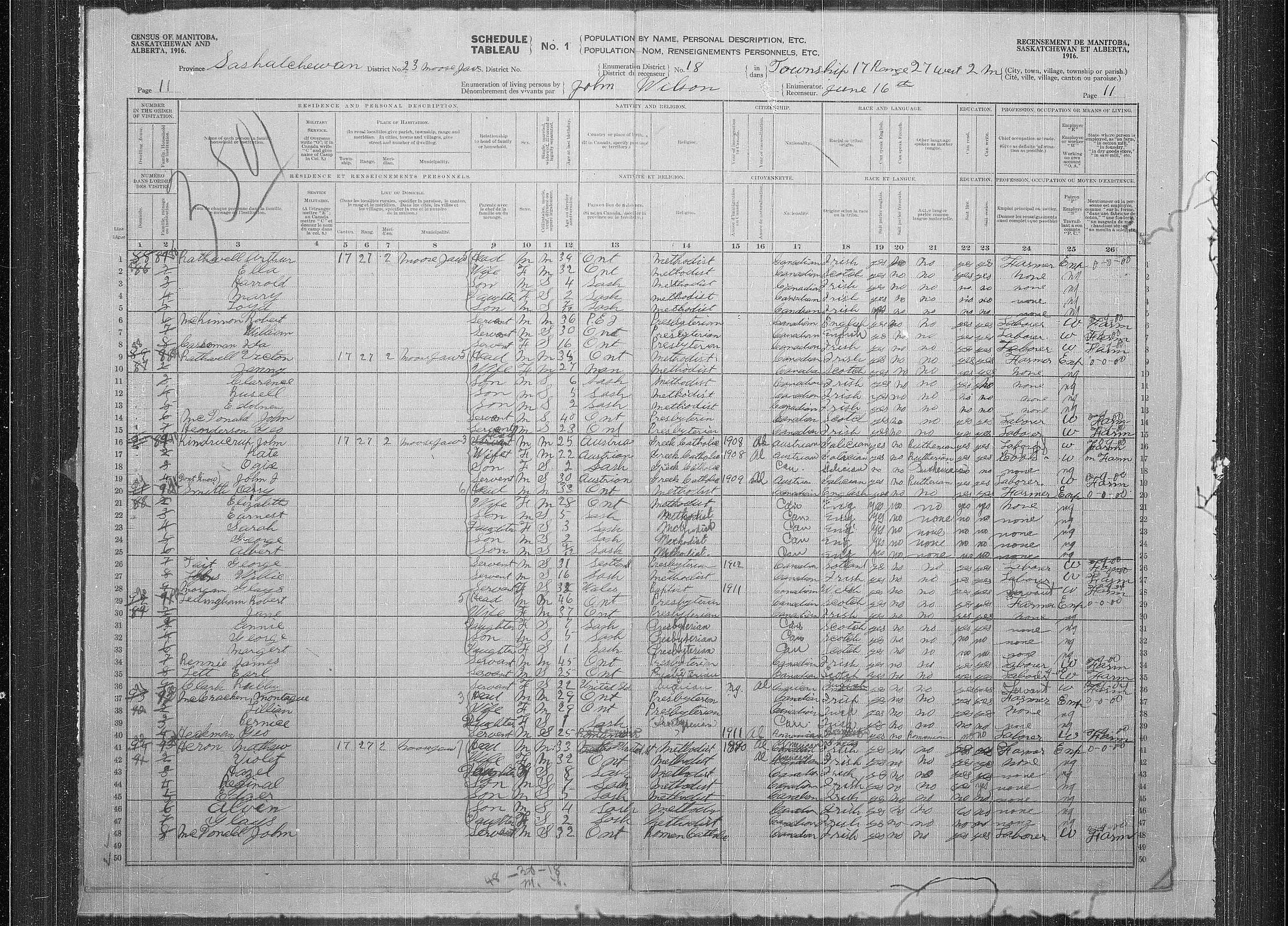 Title: Census of the Prairie Provinces, 1916 - Mikan Number: 3800575 - Microform: t-21941