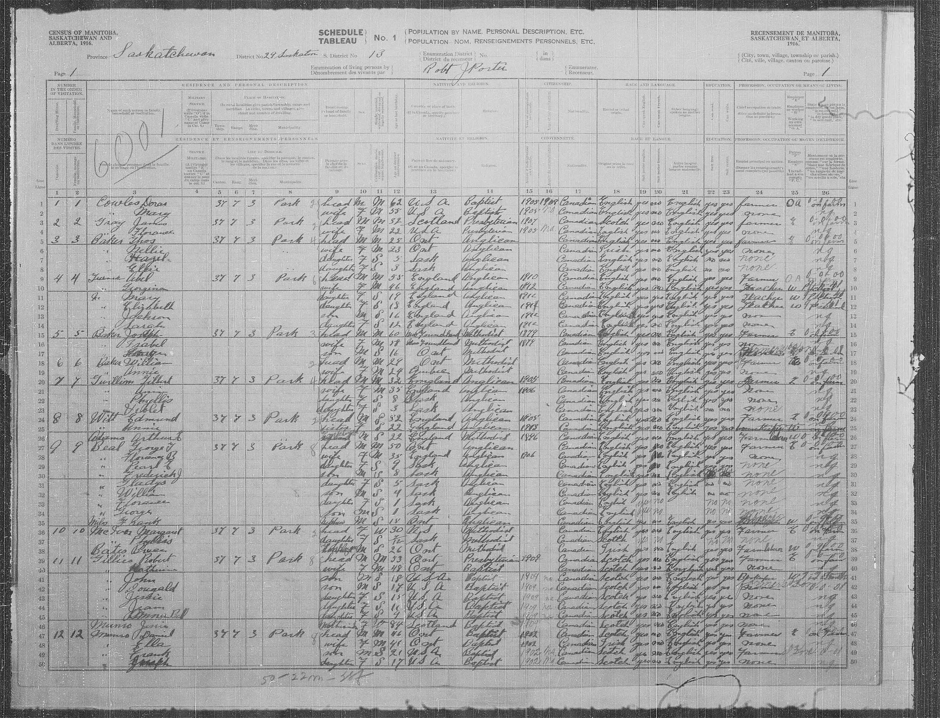 Title: Census of the Prairie Provinces, 1916 - Mikan Number: 3800575 - Microform: t-21945