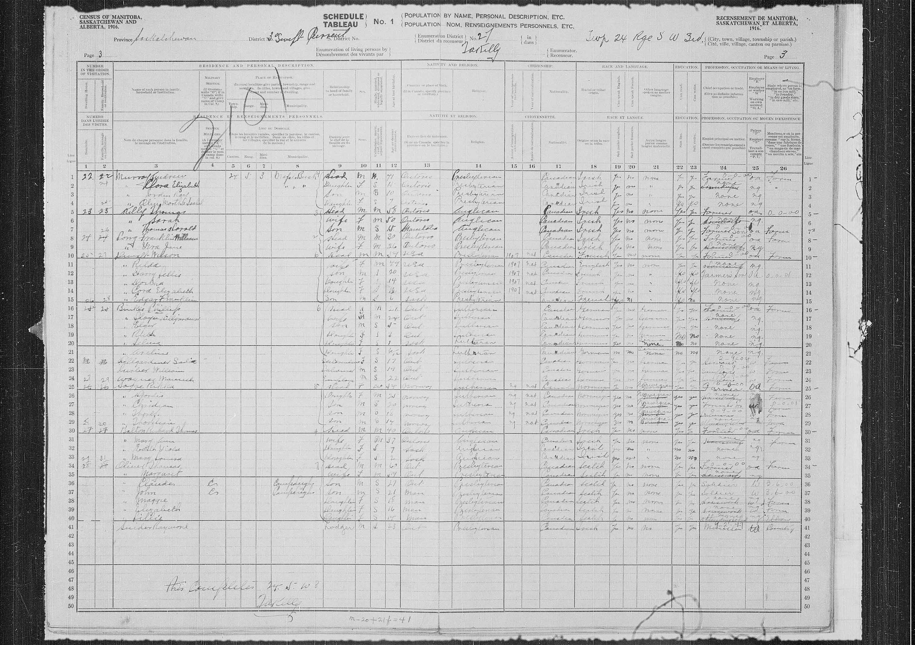 Title: Census of the Prairie Provinces, 1916 - Mikan Number: 3800575 - Microform: t-21946