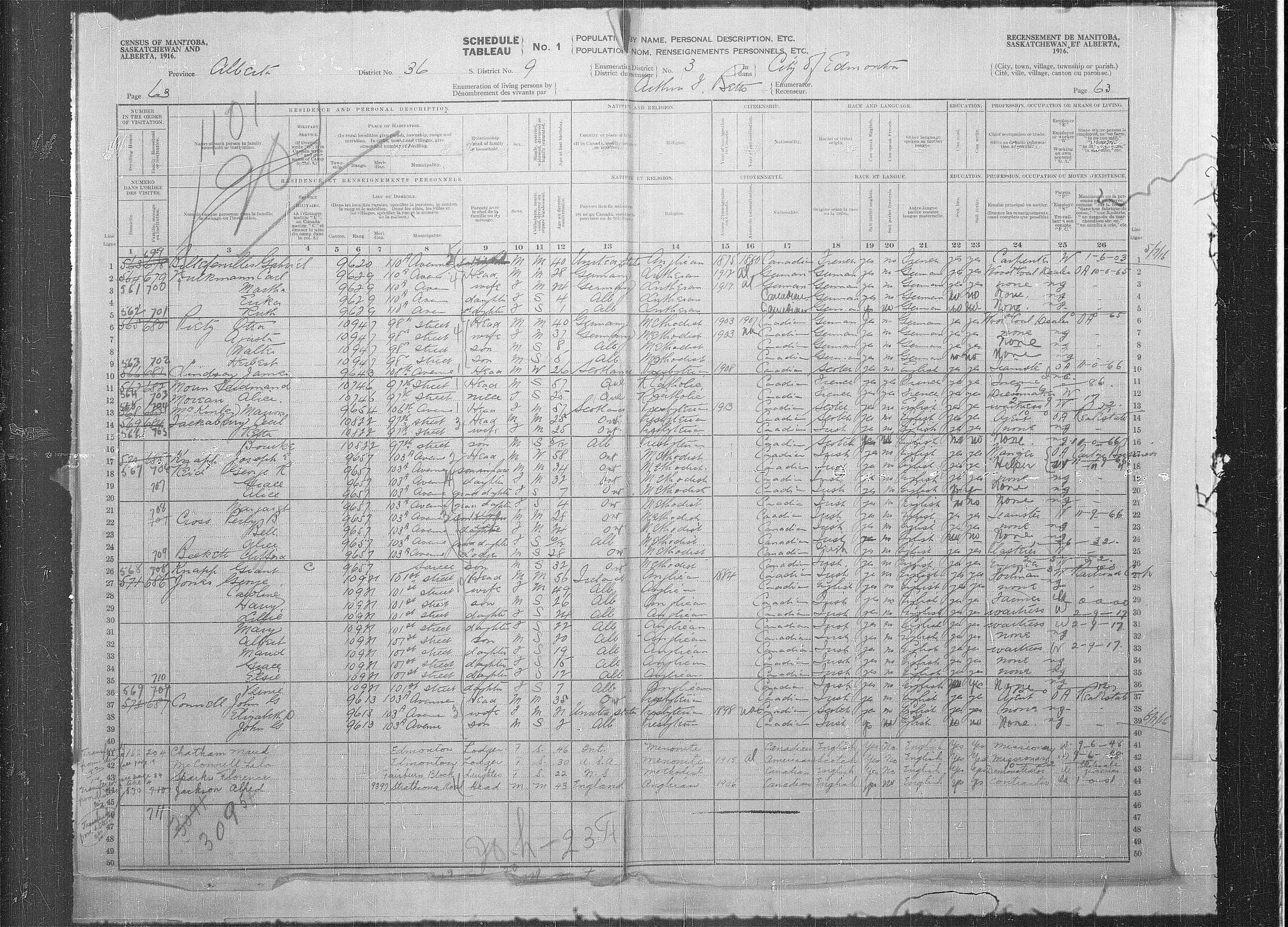Title: Census of the Prairie Provinces, 1916 - Mikan Number: 3800575 - Microform: t-21949