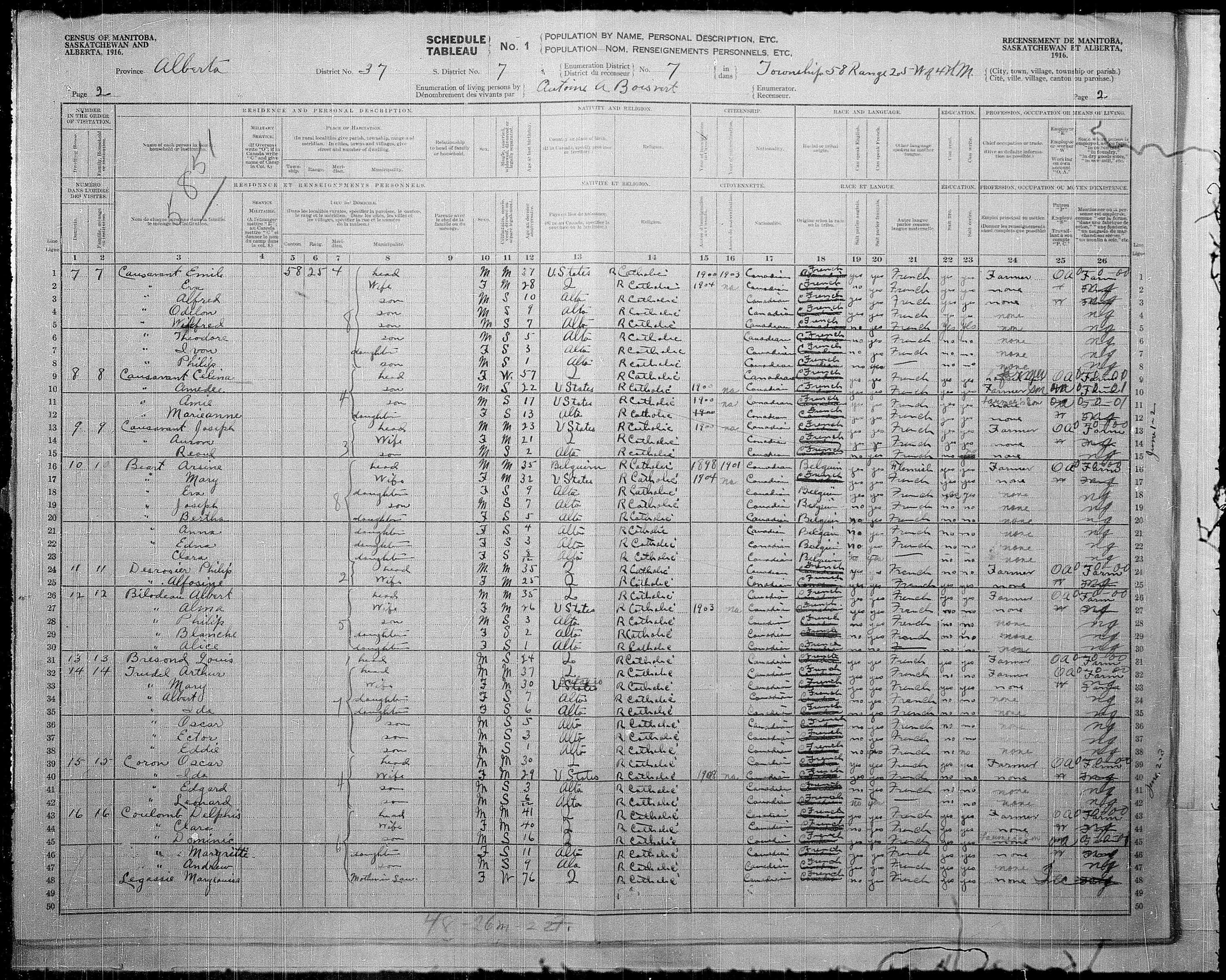 Title: Census of the Prairie Provinces, 1916 - Mikan Number: 3800575 - Microform: t-21951