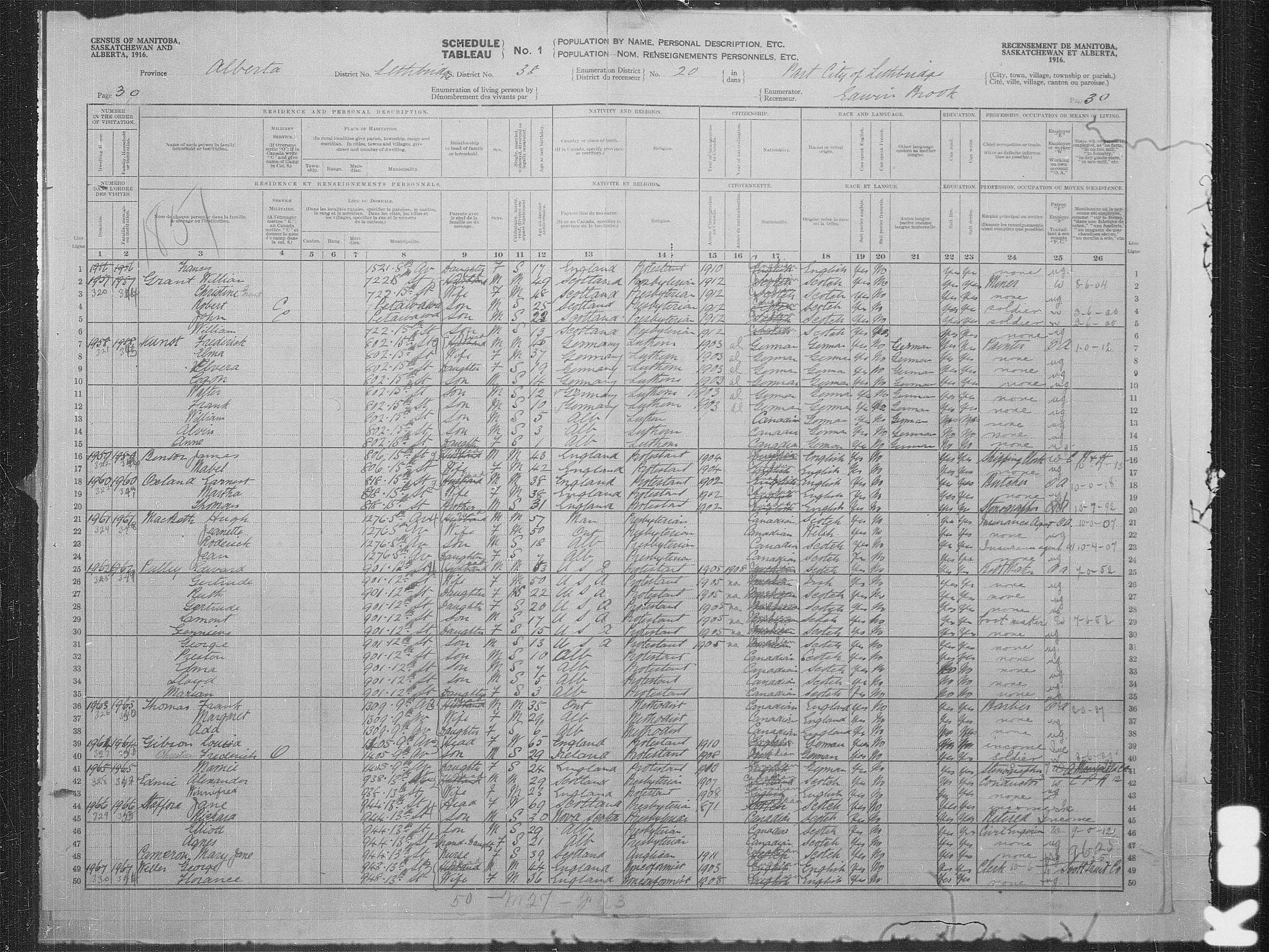 Title: Census of the Prairie Provinces, 1916 - Mikan Number: 3800575 - Microform: t-21951