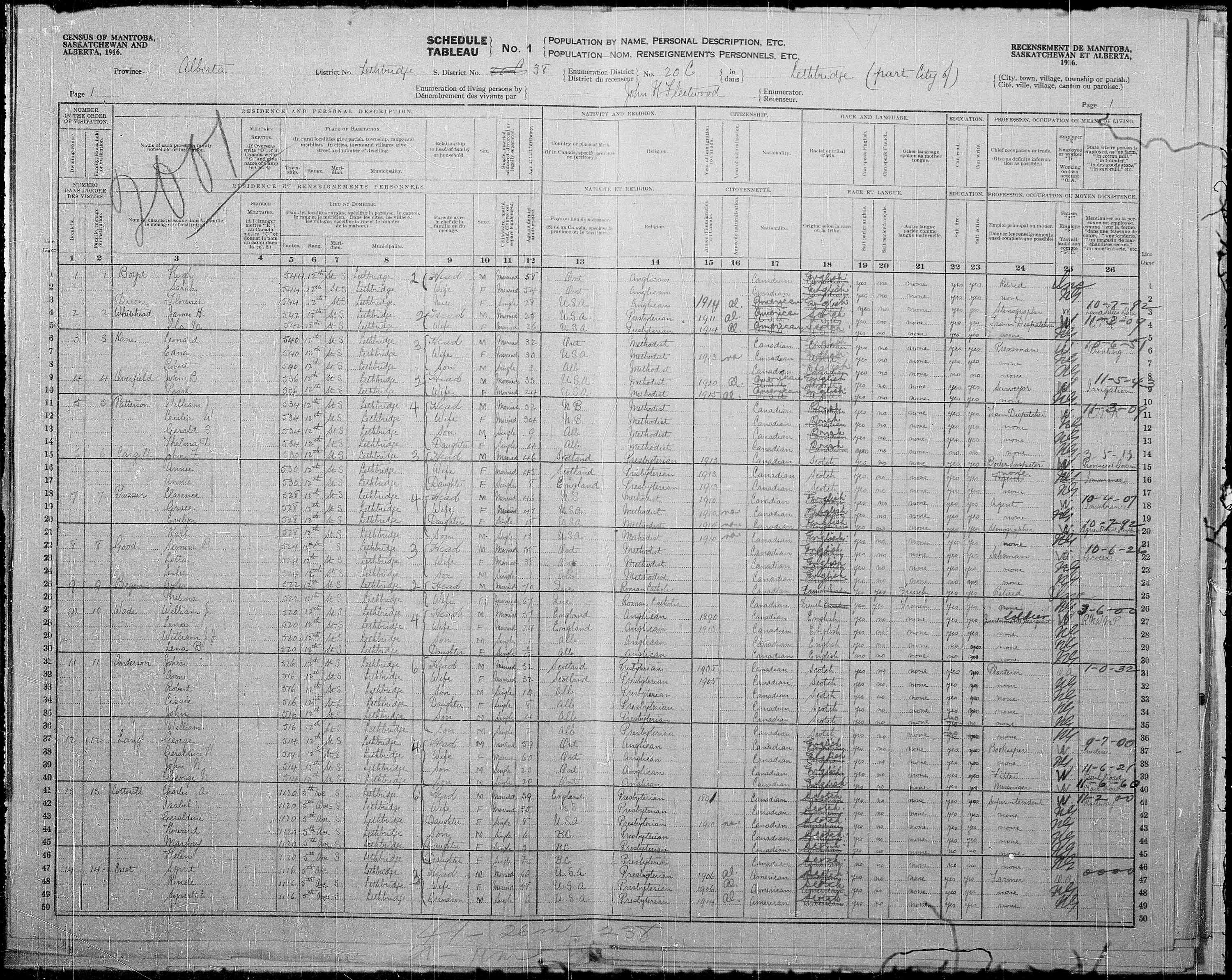 Title: Census of the Prairie Provinces, 1916 - Mikan Number: 3800575 - Microform: t-21952