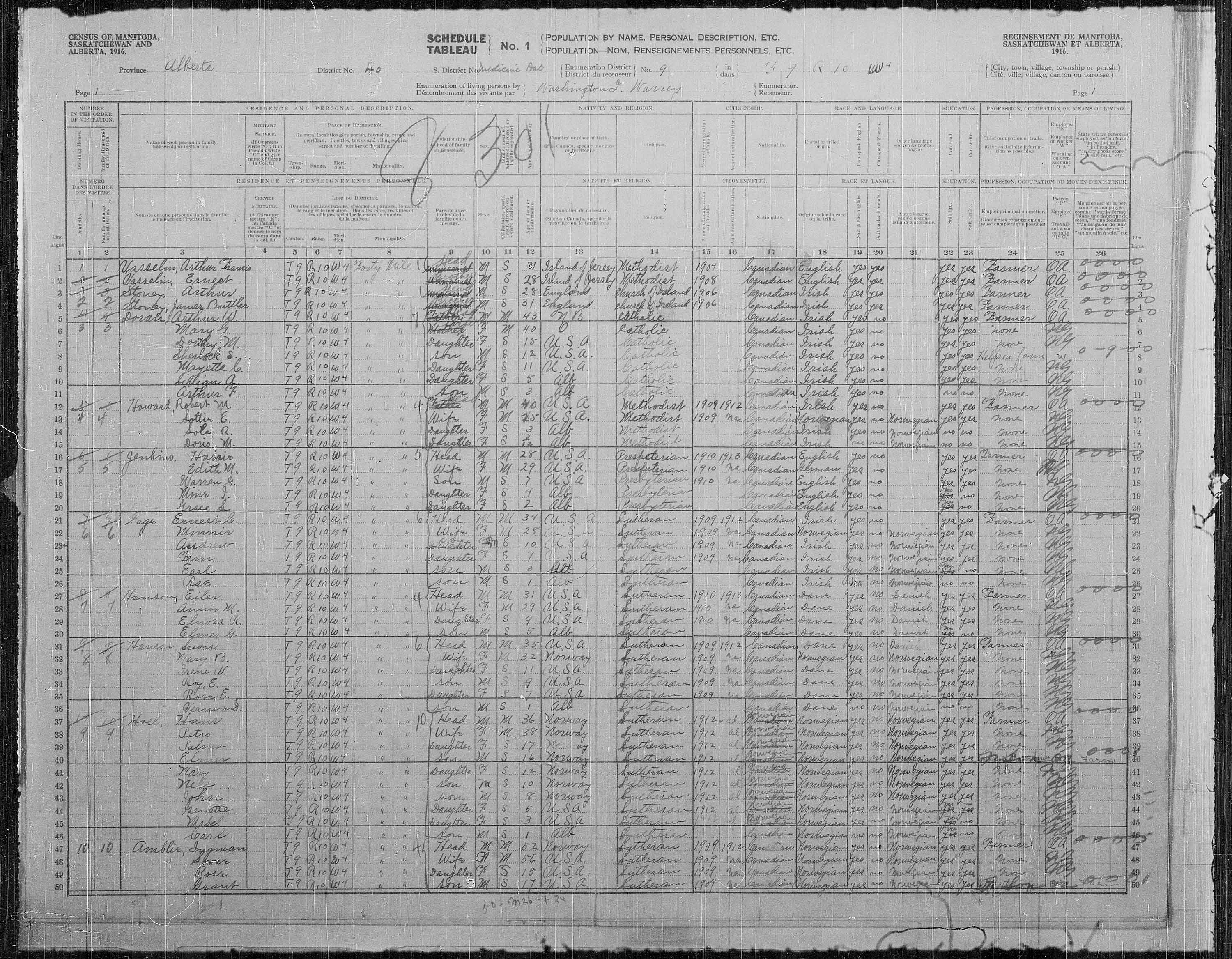 Title: Census of the Prairie Provinces, 1916 - Mikan Number: 3800575 - Microform: t-21953