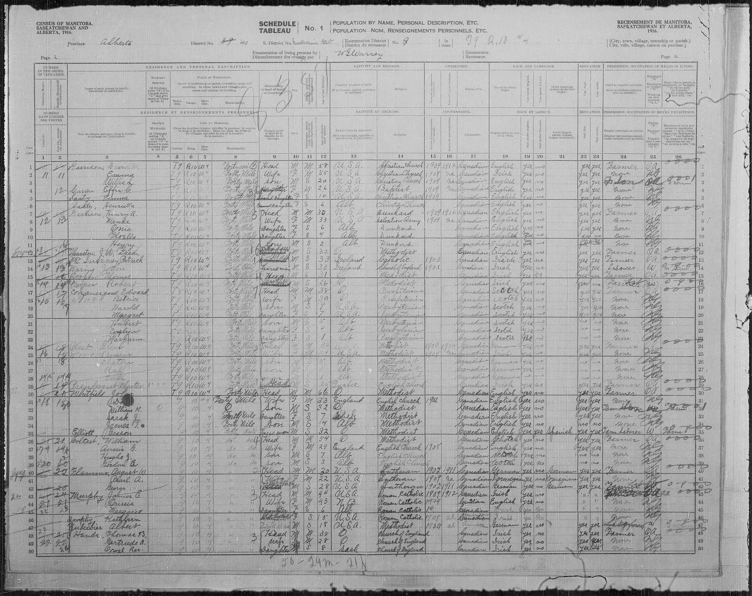 Title: Census of the Prairie Provinces, 1916 - Mikan Number: 3800575 - Microform: t-21953
