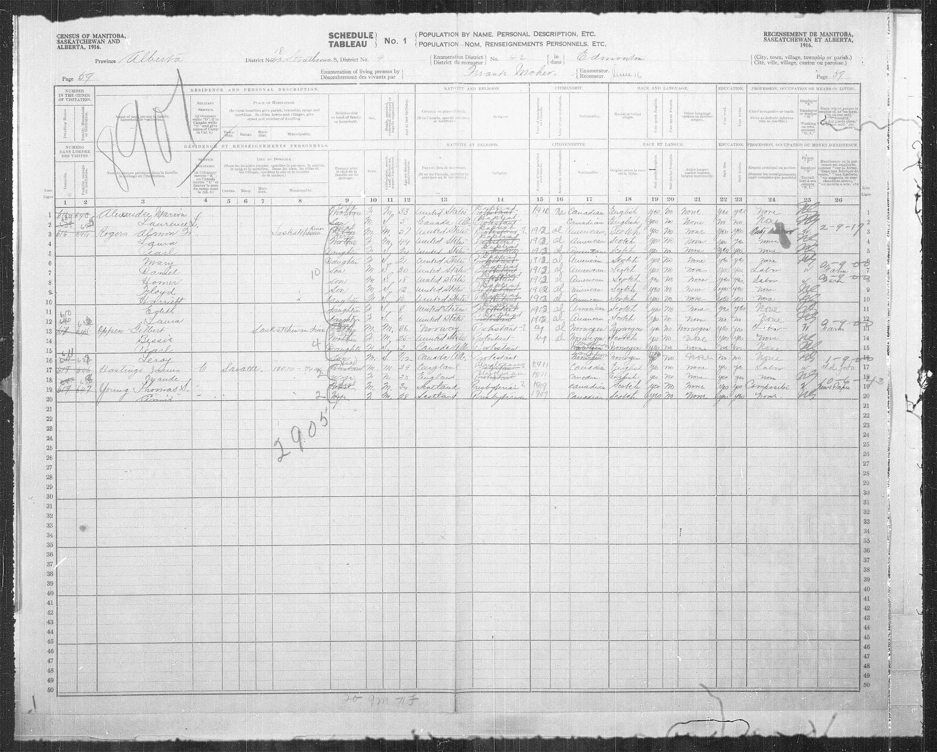 Title: Census of the Prairie Provinces, 1916 - Mikan Number: 3800575 - Microform: t-21954