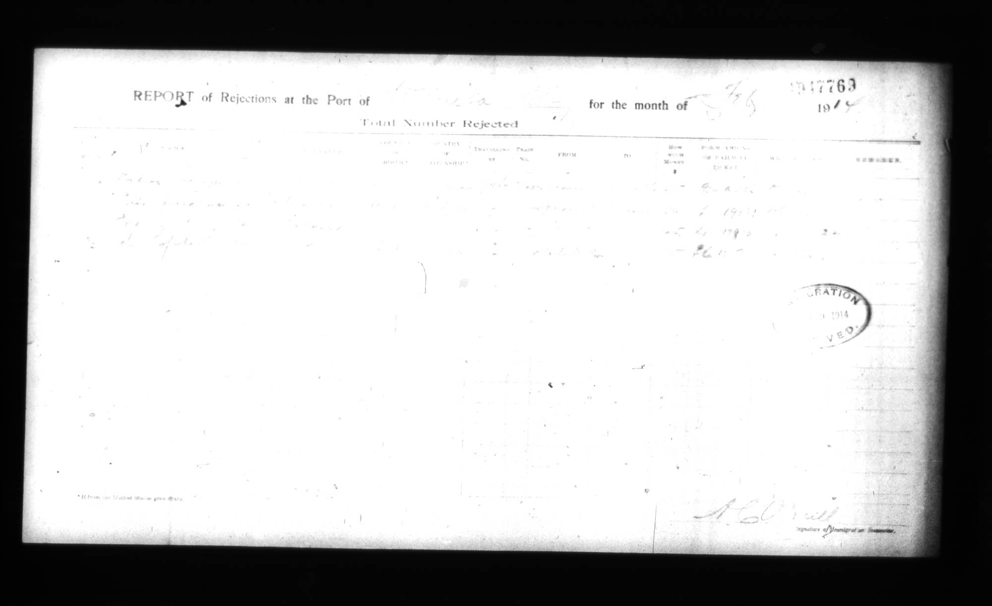 Titre : Arrives par la frontire, 1908-1918 - N d'enregistrement Mikan : 179161 - Microforme : t-5502