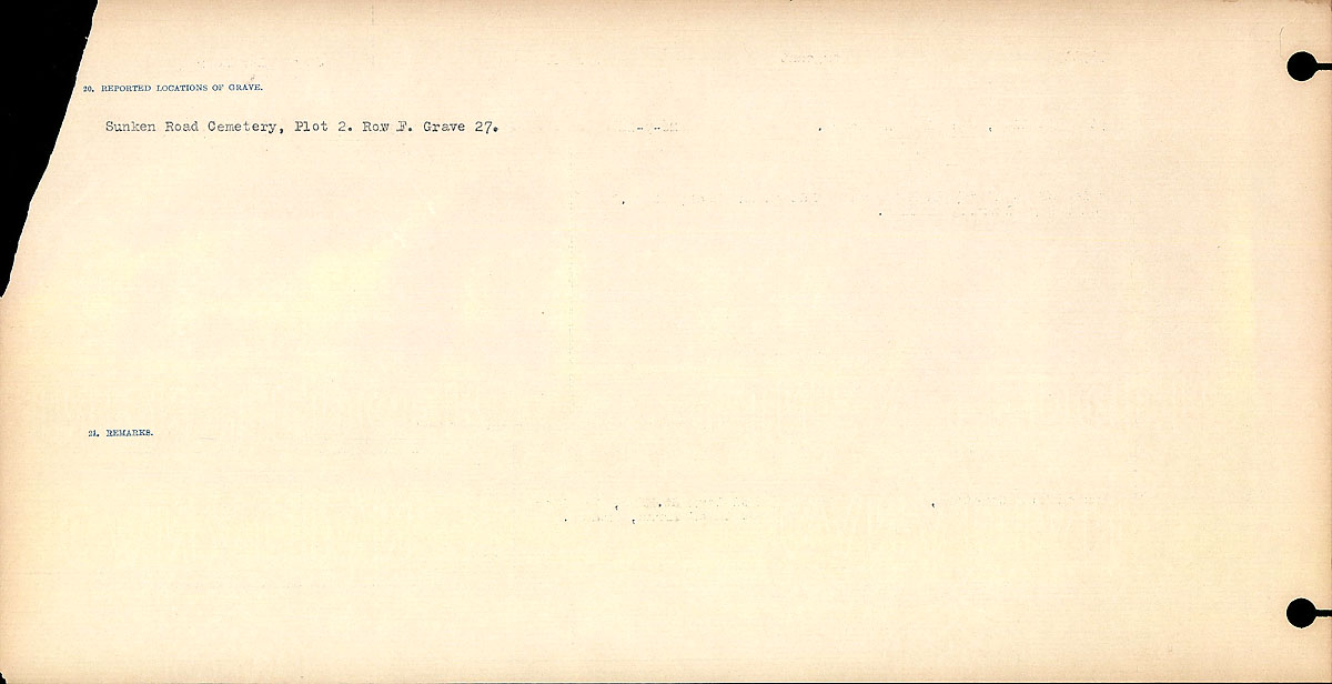 Title: Circumstances of Death Registers, First World War - Mikan Number: 46246 - Microform: 31829_B016683