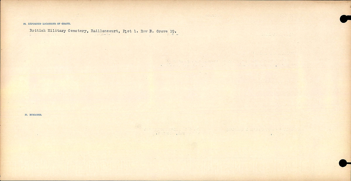 Title: Circumstances of Death Registers, First World War - Mikan Number: 46246 - Microform: 31829_B016683