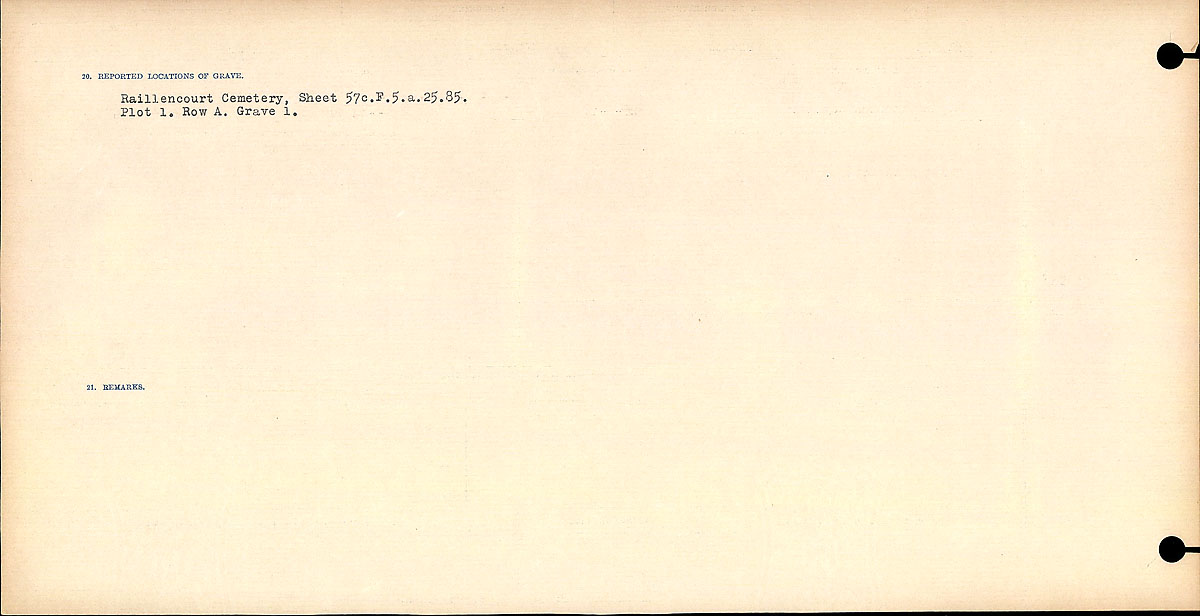 Title: Circumstances of Death Registers, First World War - Mikan Number: 46246 - Microform: 31829_B016686