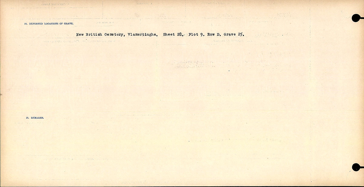Title: Circumstances of Death Registers, First World War - Mikan Number: 46246 - Microform: 31829_B016686