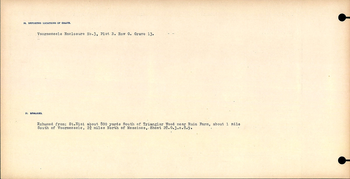 Title: Circumstances of Death Registers, First World War - Mikan Number: 46246 - Microform: 31829_B016689