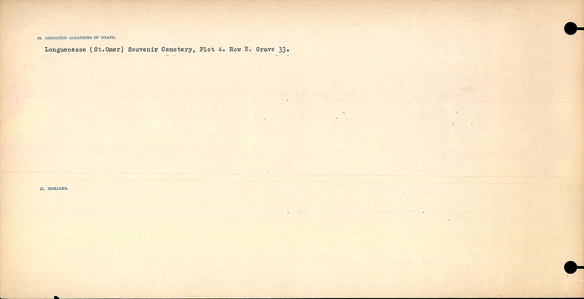 Title: Circumstances of Death Registers, First World War - Mikan Number: 46246 - Microform: 31829_B016690