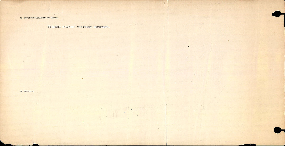 Titre : Registres de circonstances du dcs, Premire Guerre mondiale - N d'enregistrement Mikan : 46246 - Microforme : 31829_B016700
