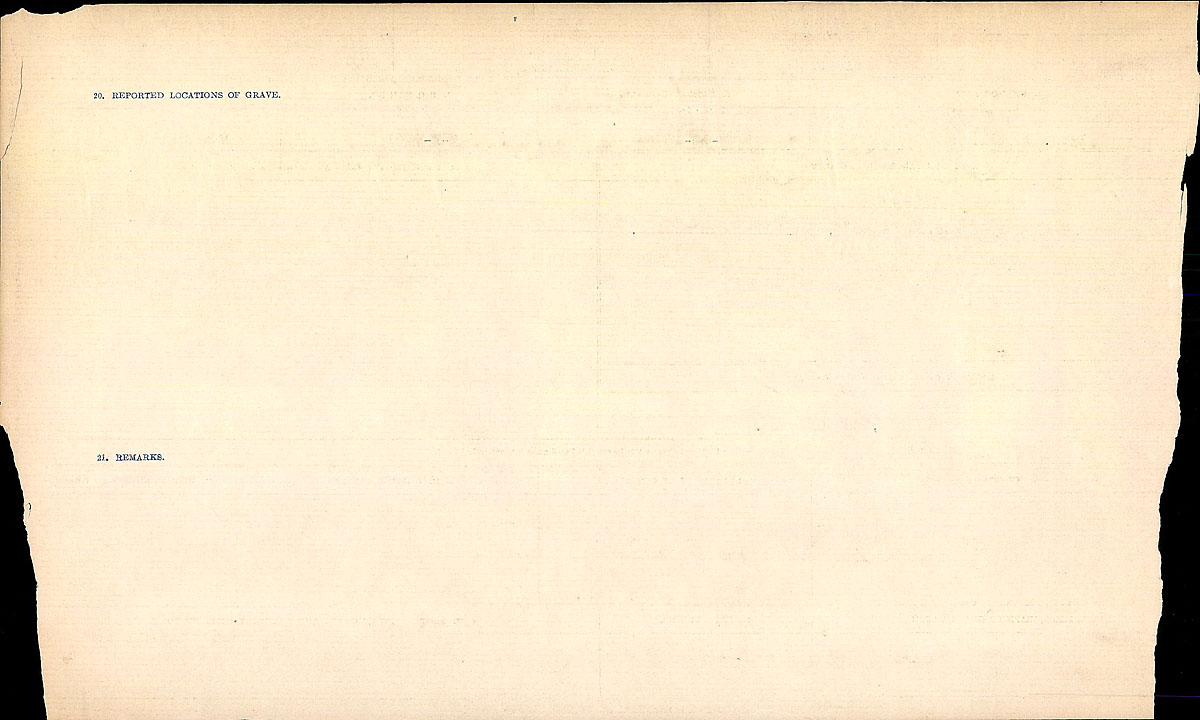 Titre : Registres de circonstances du dcs, Premire Guerre mondiale - N d'enregistrement Mikan : 46246 - Microforme : 31829_B016702