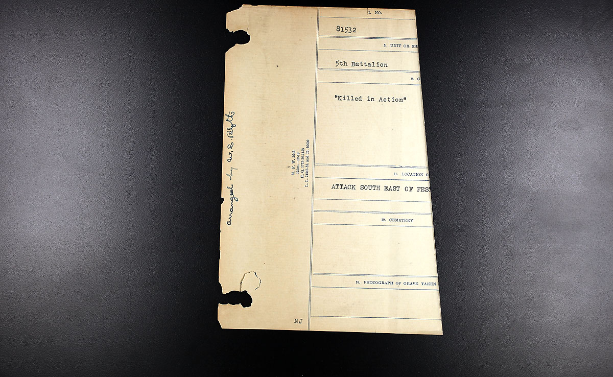 Title: Circumstances of Death Registers, First World War - Mikan Number: 46246 - Microform: 31829_B016708