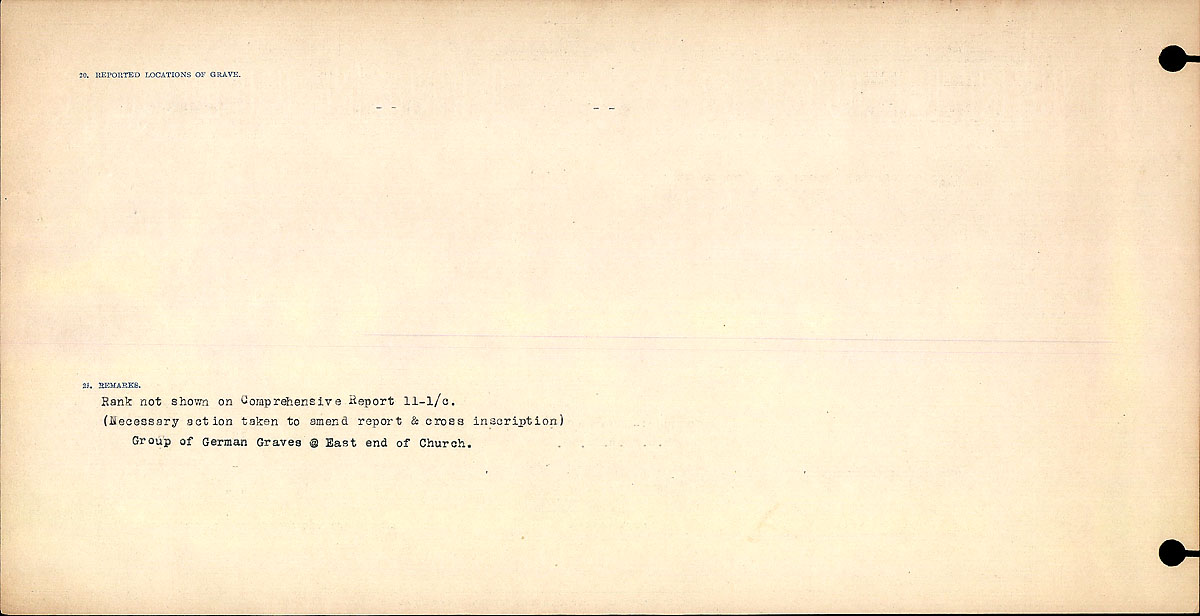 Titre : Registres de circonstances du dcs, Premire Guerre mondiale - N d'enregistrement Mikan : 46246 - Microforme : 31829_B016712