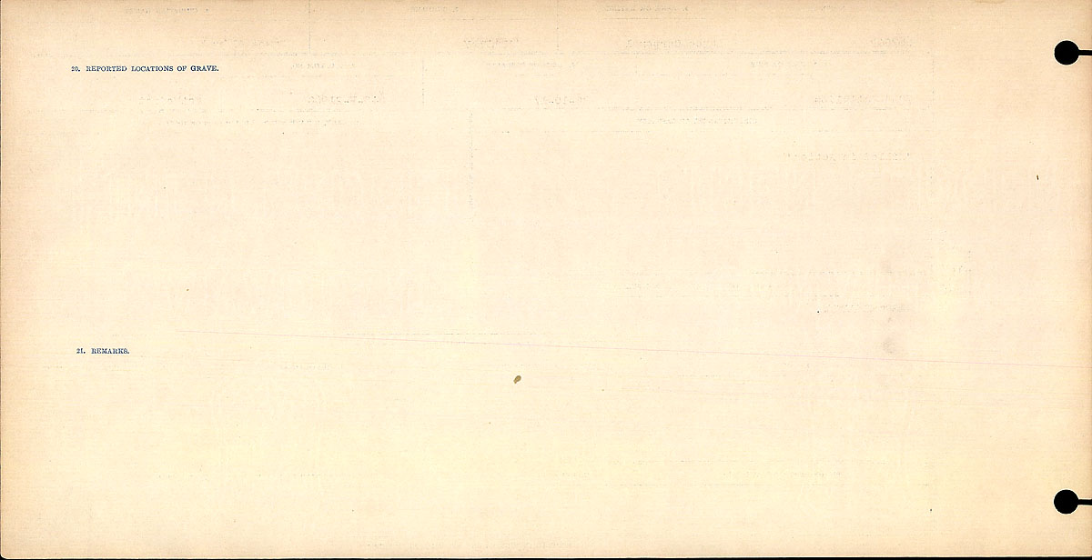 Titre : Registres de circonstances du dcs, Premire Guerre mondiale - N d'enregistrement Mikan : 46246 - Microforme : 31829_B016718