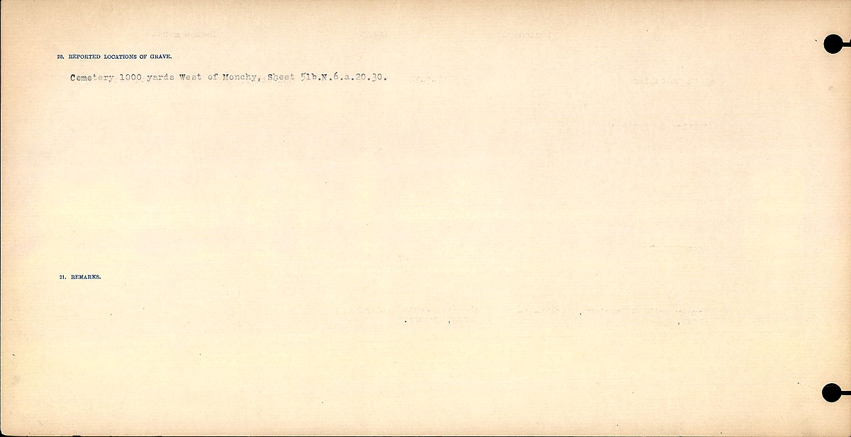 Titre : Registres de circonstances du dcs, Premire Guerre mondiale - N d'enregistrement Mikan : 46246 - Microforme : 31829_B016723