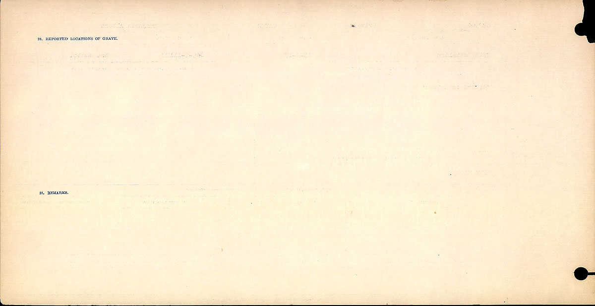 Titre : Registres de circonstances du dcs, Premire Guerre mondiale - N d'enregistrement Mikan : 46246 - Microforme : 31829_B016728