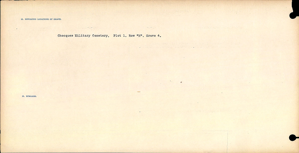 Title: Circumstances of Death Registers, First World War - Mikan Number: 46246 - Microform: 31829_B016728