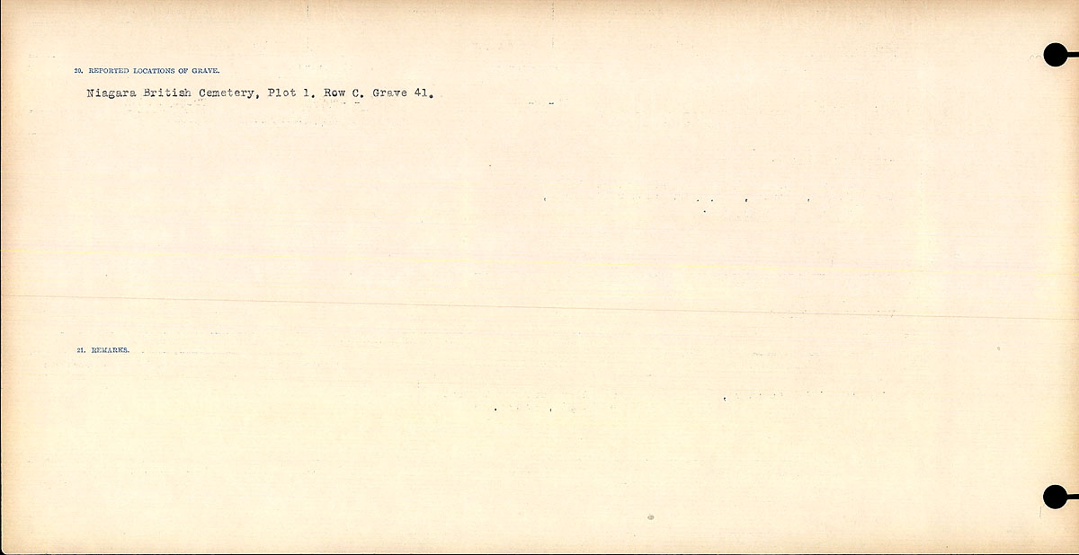 Title: Circumstances of Death Registers, First World War - Mikan Number: 46246 - Microform: 31829_B016730