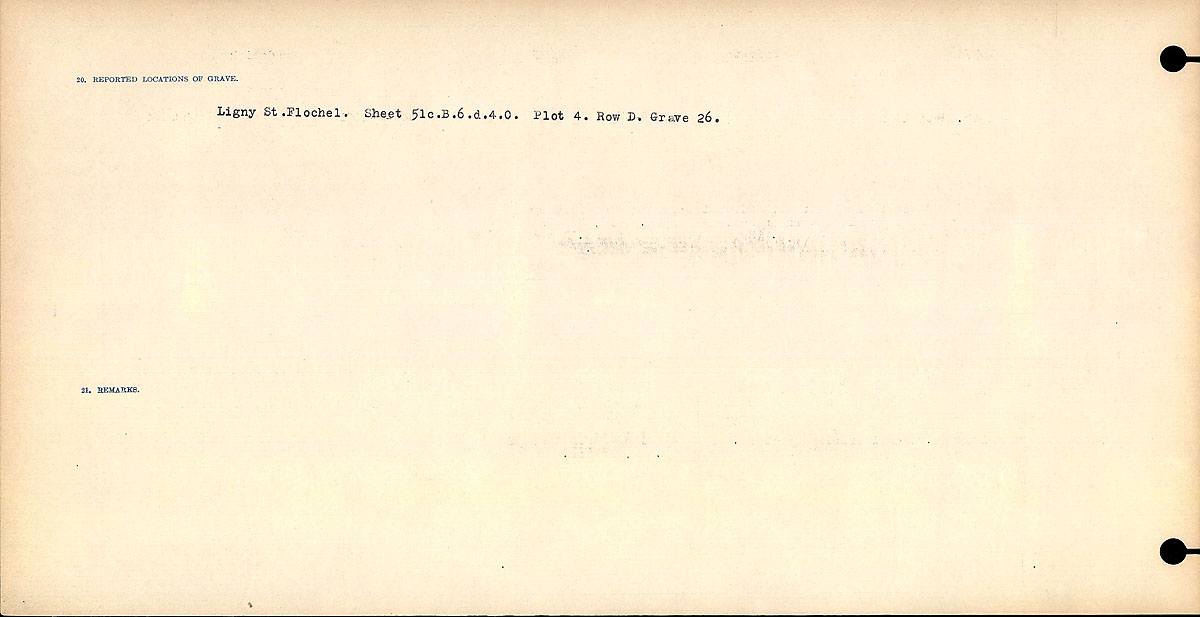 Titre : Registres de circonstances du dcs, Premire Guerre mondiale - N d'enregistrement Mikan : 46246 - Microforme : 31829_B016737