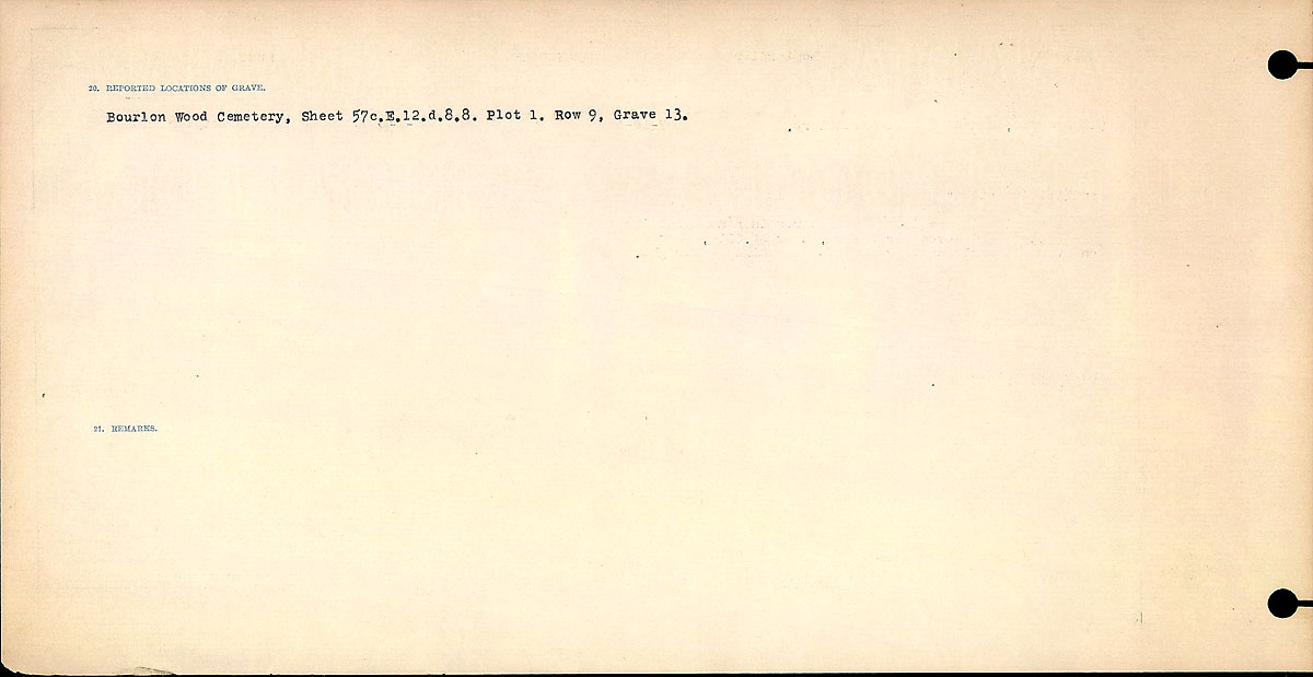 Title: Circumstances of Death Registers, First World War - Mikan Number: 46246 - Microform: 31829_B016738