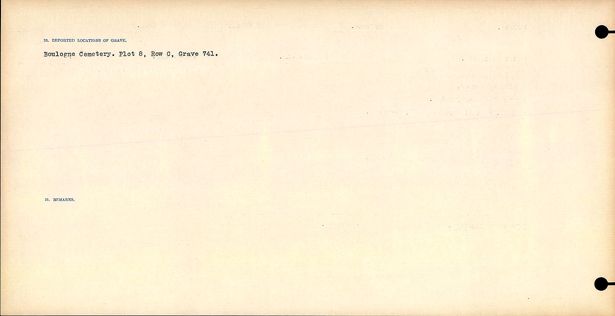 Title: Circumstances of Death Registers, First World War - Mikan Number: 46246 - Microform: 31829_B016742