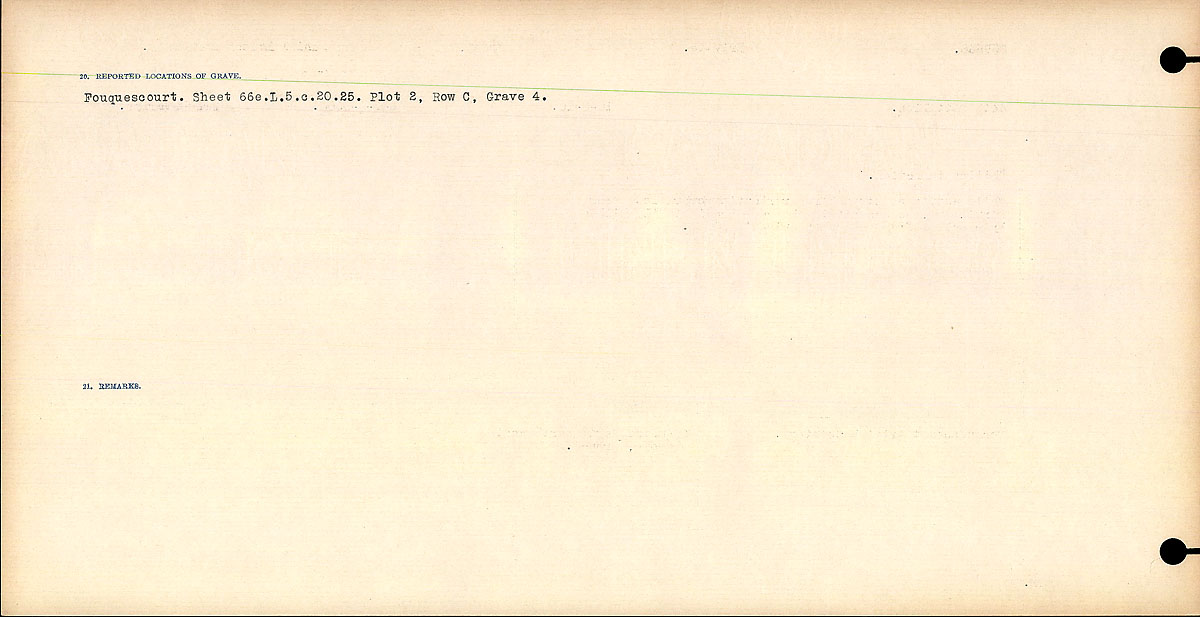 Title: Circumstances of Death Registers, First World War - Mikan Number: 46246 - Microform: 31829_B016743