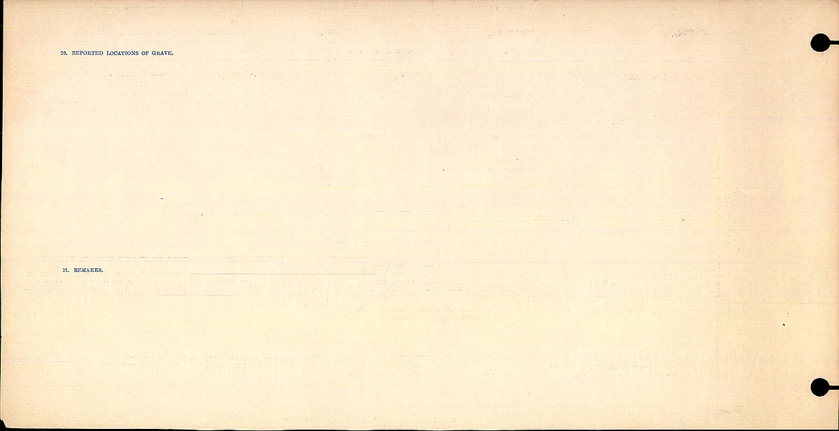 Titre : Registres de circonstances du dcs, Premire Guerre mondiale - N d'enregistrement Mikan : 46246 - Microforme : 31829_B016746