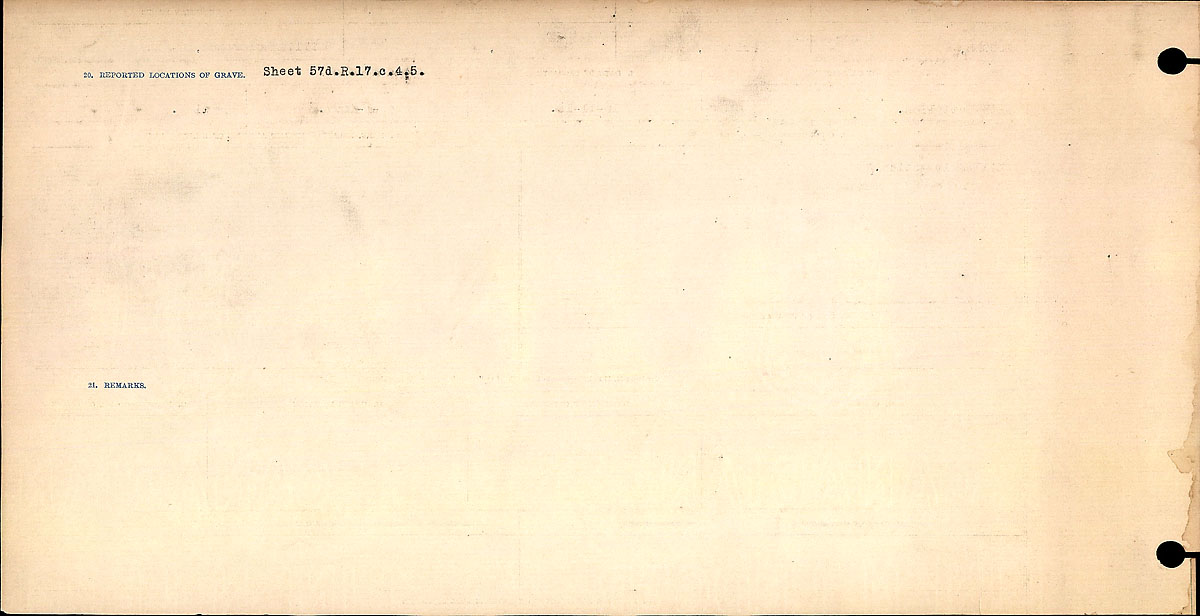 Titre : Registres de circonstances du dcs, Premire Guerre mondiale - N d'enregistrement Mikan : 46246 - Microforme : 31829_B016747