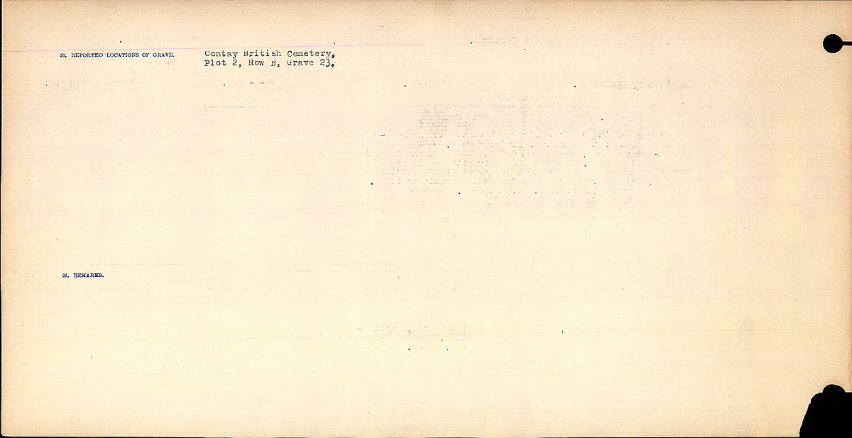 Title: Circumstances of Death Registers, First World War - Mikan Number: 46246 - Microform: 31829_B016750