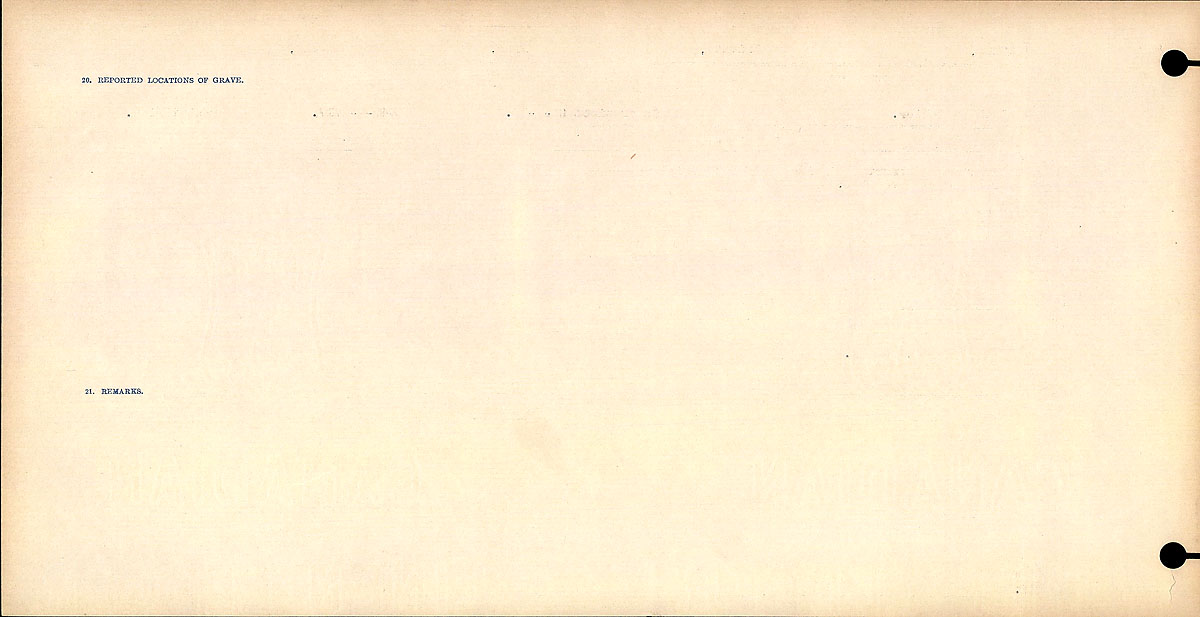 Titre : Registres de circonstances du dcs, Premire Guerre mondiale - N d'enregistrement Mikan : 46246 - Microforme : 31829_B016752