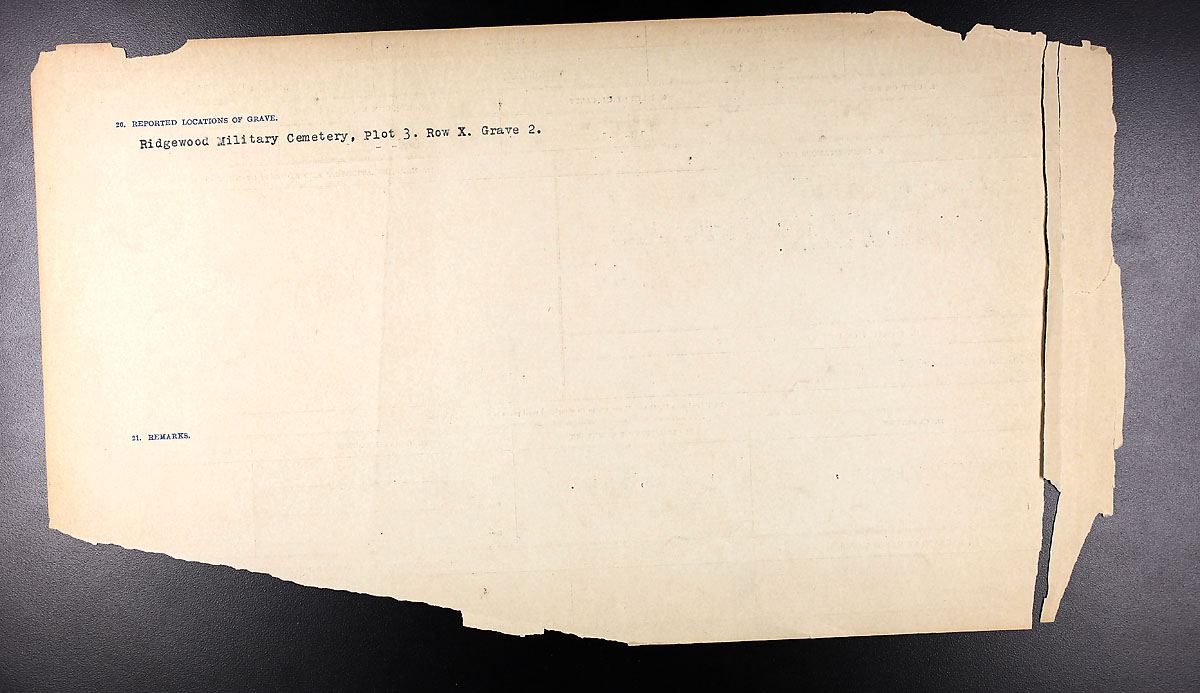 Title: Circumstances of Death Registers, First World War - Mikan Number: 46246 - Microform: 31829_B016761