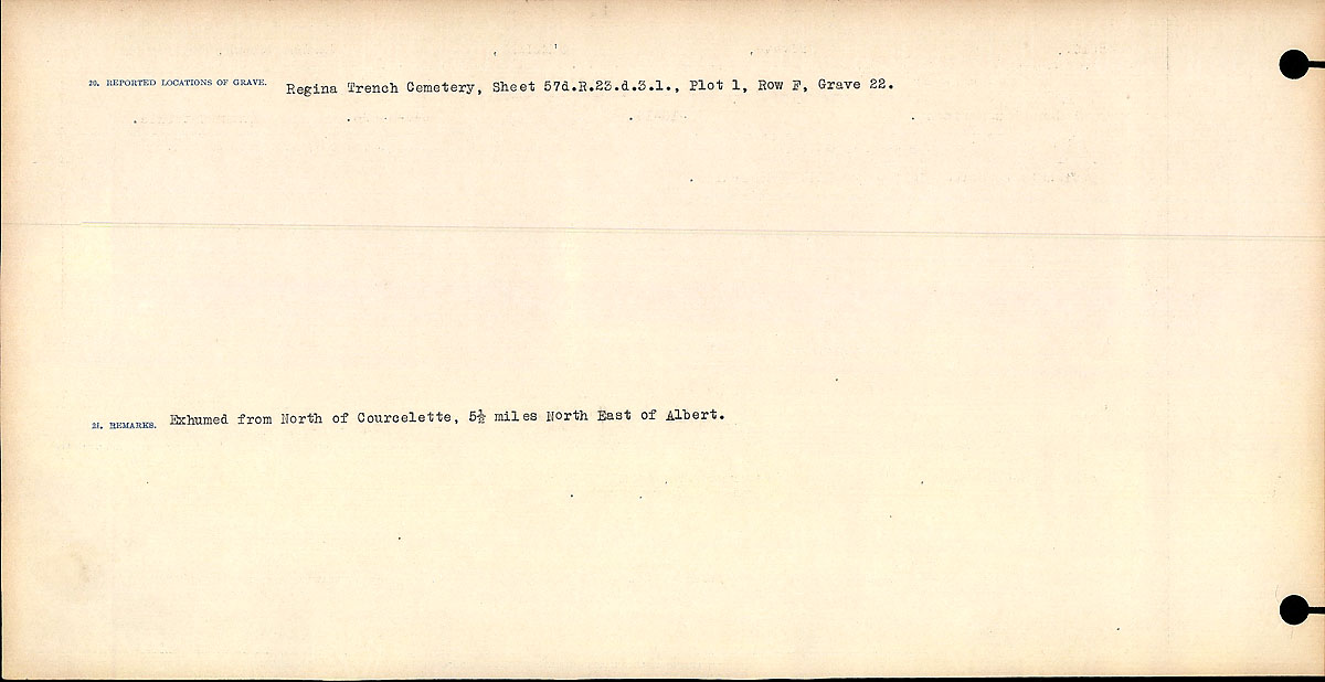 Title: Circumstances of Death Registers, First World War - Mikan Number: 46246 - Microform: 31829_B016766