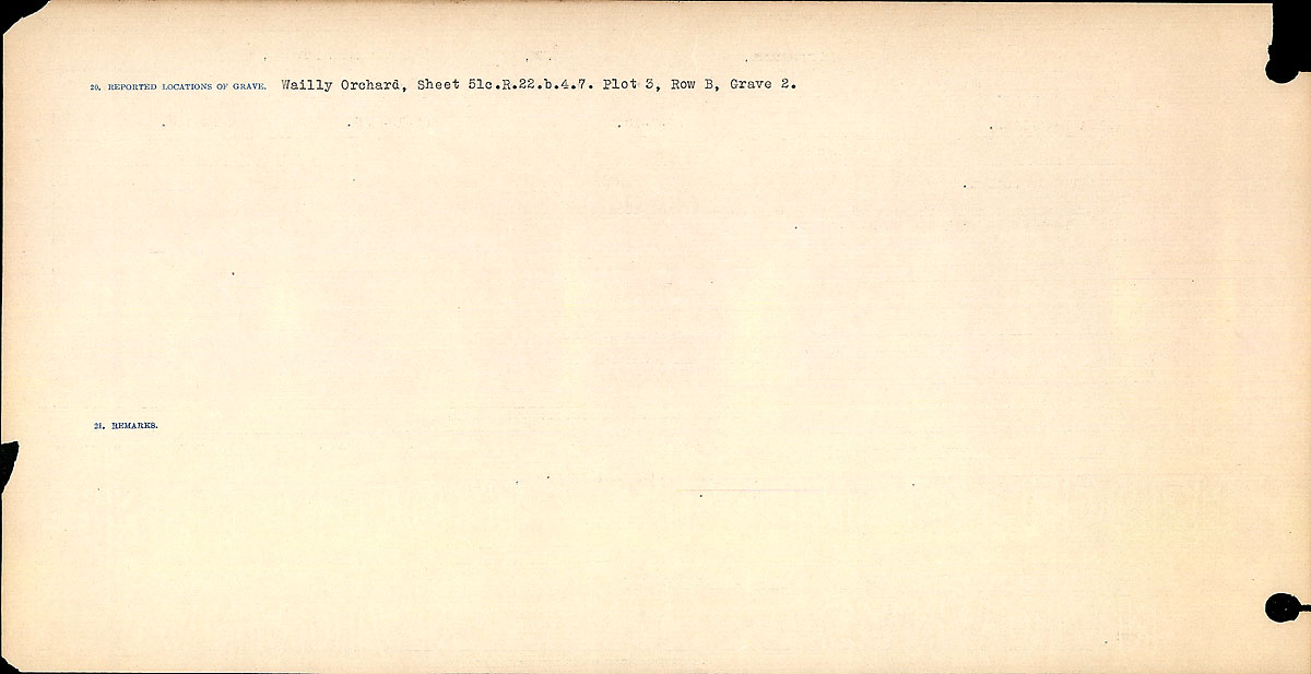 Title: Circumstances of Death Registers, First World War - Mikan Number: 46246 - Microform: 31829_B016772