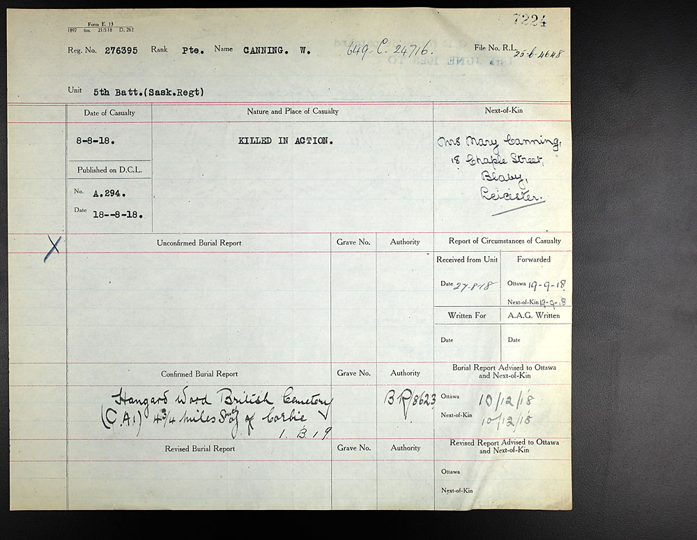 Title: Commonwealth War Graves Registers, First World War - Mikan Number: 46246 - Microform: 31830_B016591