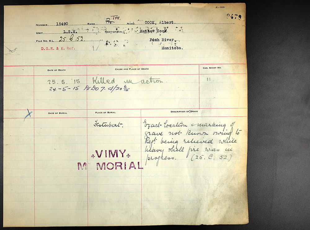 Titre : Registres de spultures de guerre du Commonwealth, Premire Guerre mondiale - N d'enregistrement Mikan : 46246 - Microforme : 31830_B016592