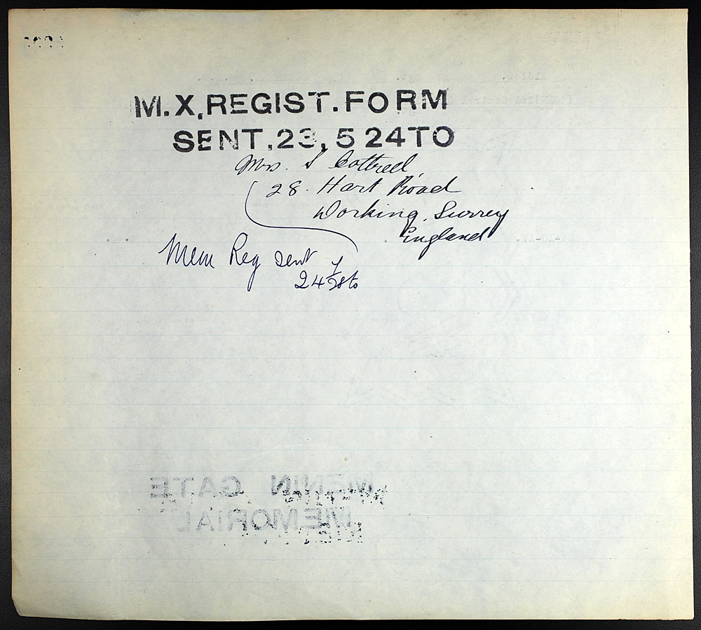 Titre : Registres de spultures de guerre du Commonwealth, Premire Guerre mondiale - N d'enregistrement Mikan : 46246 - Microforme : 31830_B016595