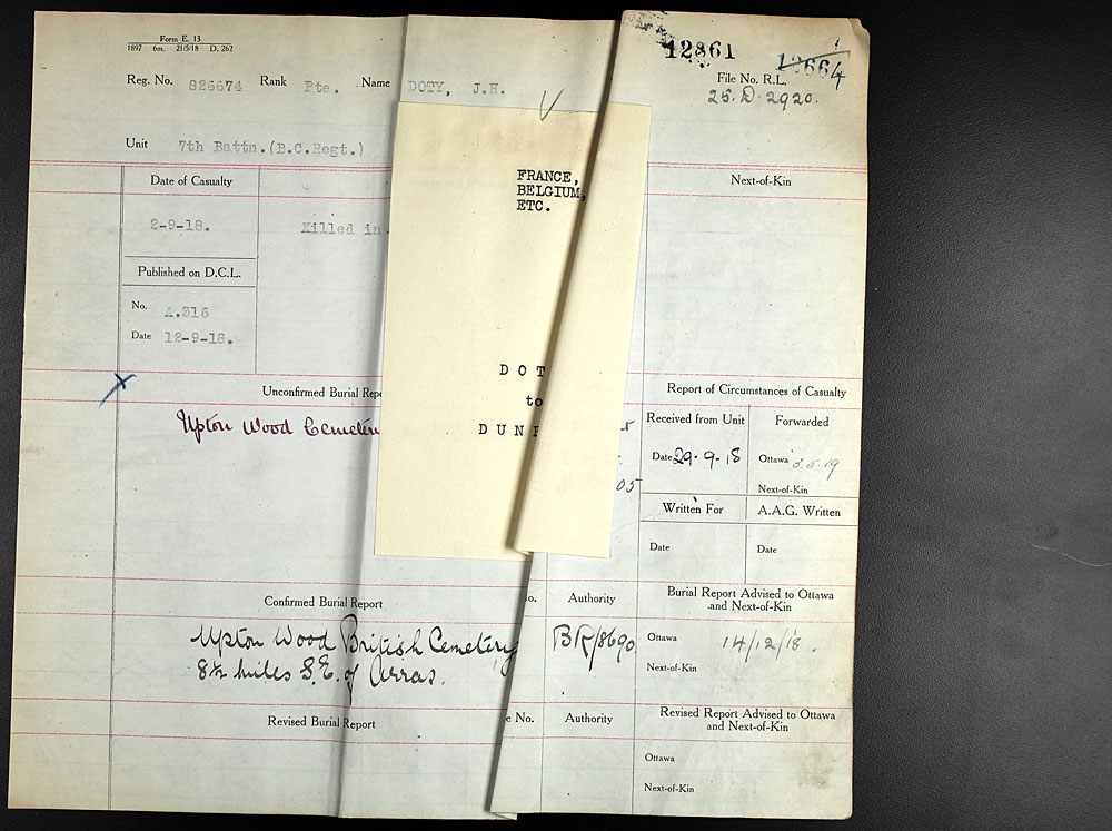 Title: Commonwealth War Graves Registers, First World War - Mikan Number: 46246 - Microform: 31830_B016598