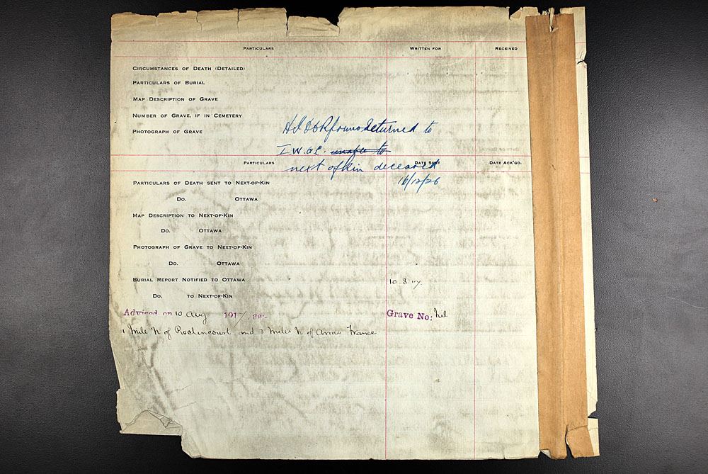 Title: Commonwealth War Graves Registers, First World War - Mikan Number: 46246 - Microform: 31830_B016601