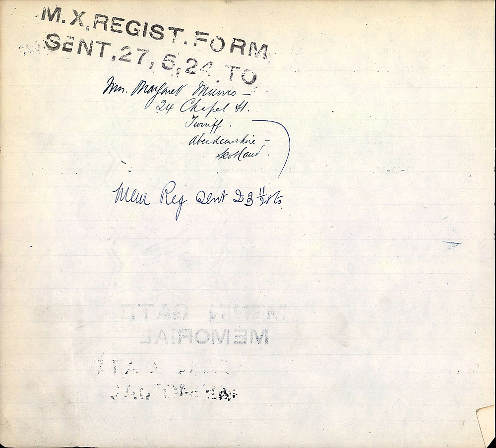 Titre : Registres de spultures de guerre du Commonwealth, Premire Guerre mondiale - N d'enregistrement Mikan : 46246 - Microforme : 31830_B016602