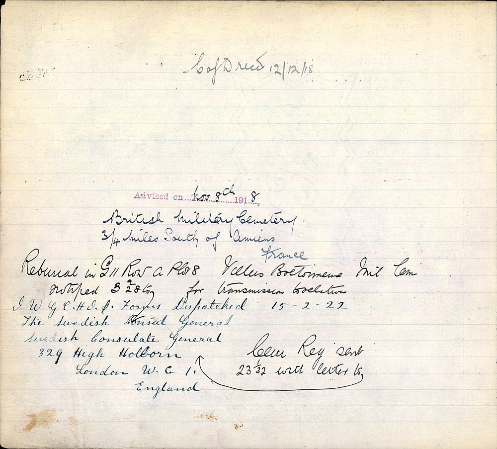 Title: Commonwealth War Graves Registers, First World War - Mikan Number: 46246 - Microform: 31830_B016608