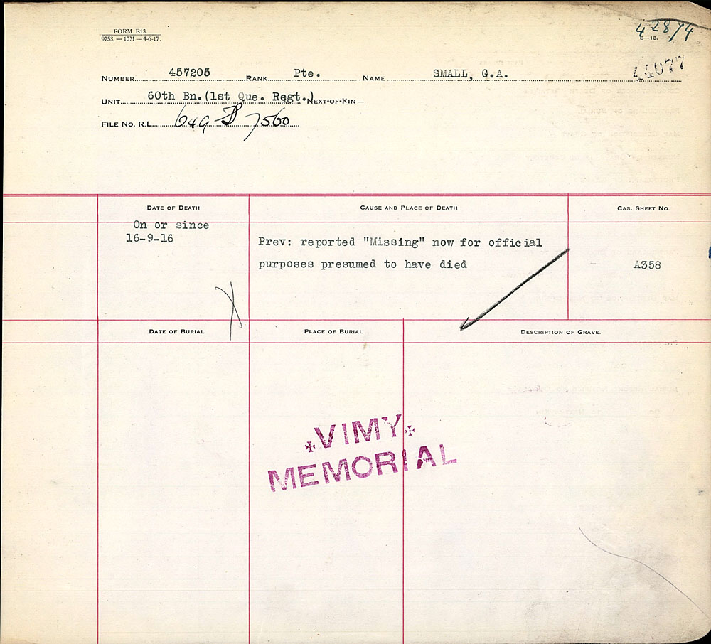 Title: Commonwealth War Graves Registers, First World War - Mikan Number: 46246 - Microform: 31830_B016643