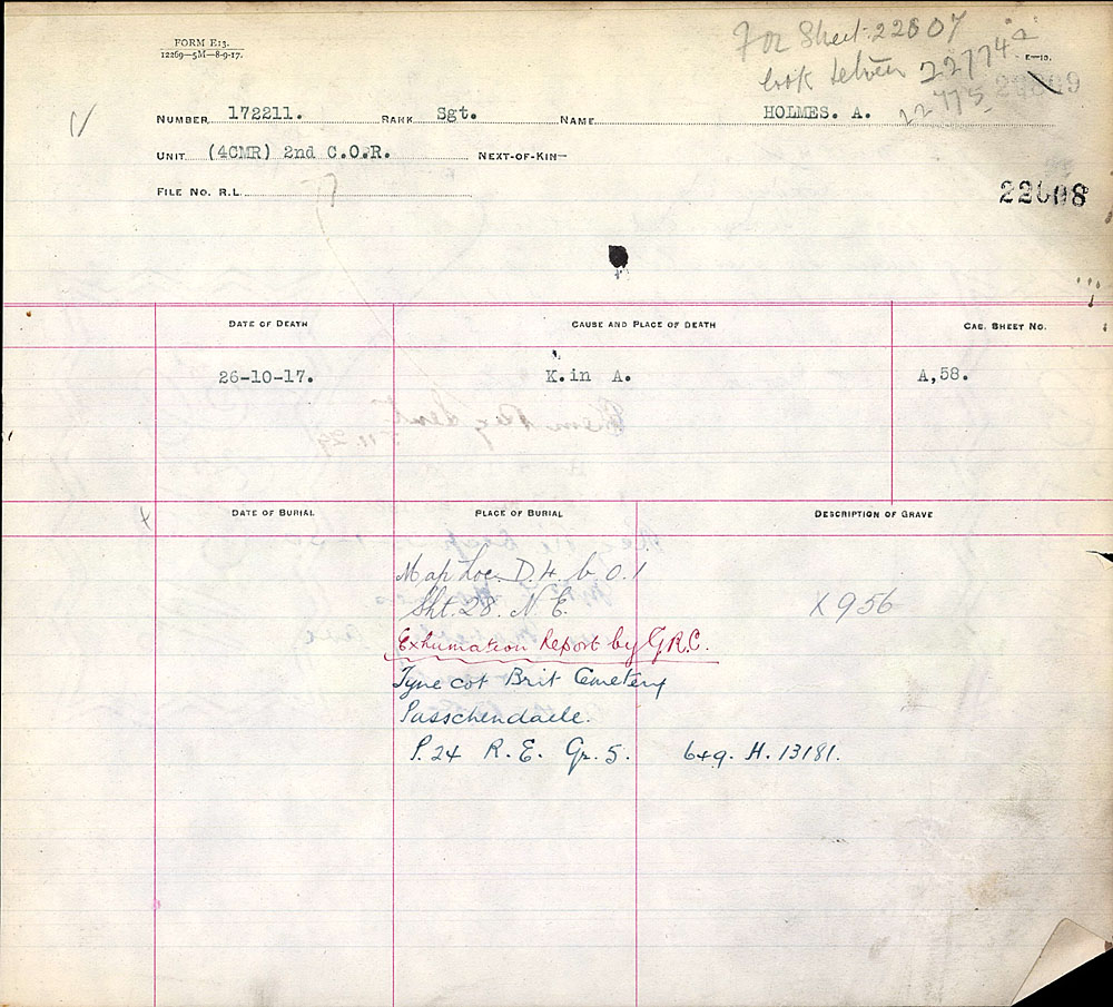 Titre : Registres de spultures de guerre du Commonwealth, Premire Guerre mondiale - N d'enregistrement Mikan : 46246 - Microforme : 31830_B016679