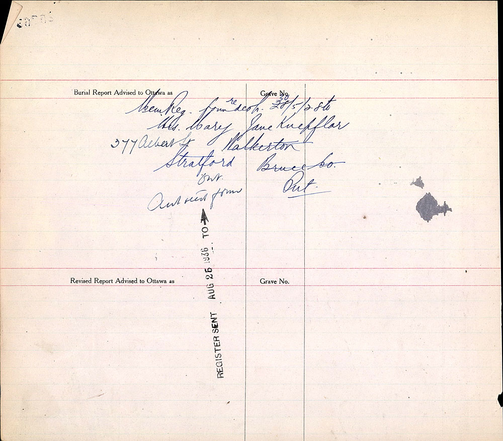 Title: Commonwealth War Graves Registers, First World War - Mikan Number: 46246 - Microform: 31830_B016682