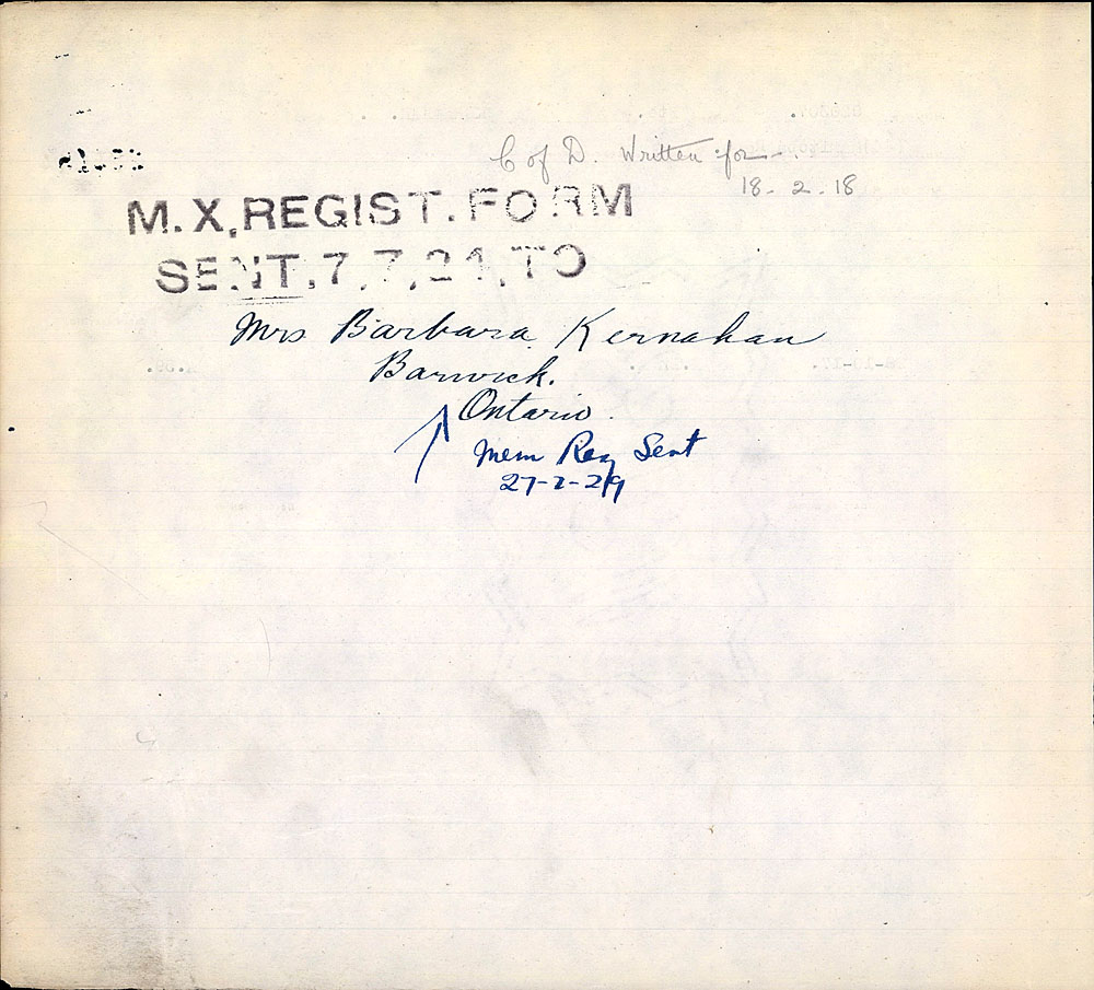 Title: Commonwealth War Graves Registers, First World War - Mikan Number: 46246 - Microform: 31830_B034449