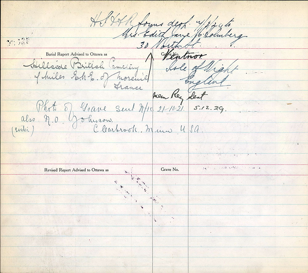 Title: Commonwealth War Graves Registers, First World War - Mikan Number: 46246 - Microform: 31830_B034451