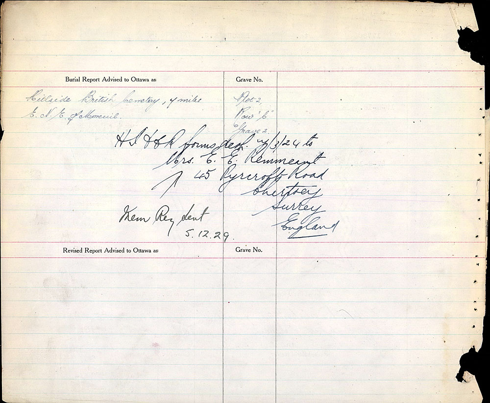 Title: Commonwealth War Graves Registers, First World War - Mikan Number: 46246 - Microform: 31830_B034750